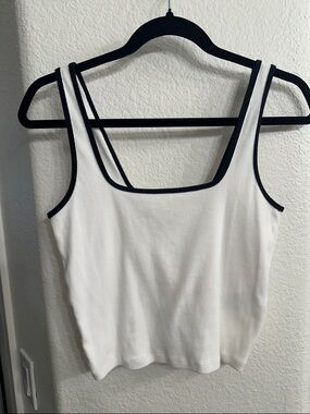 Abercrombie & Fitch White Tank with Black Trim